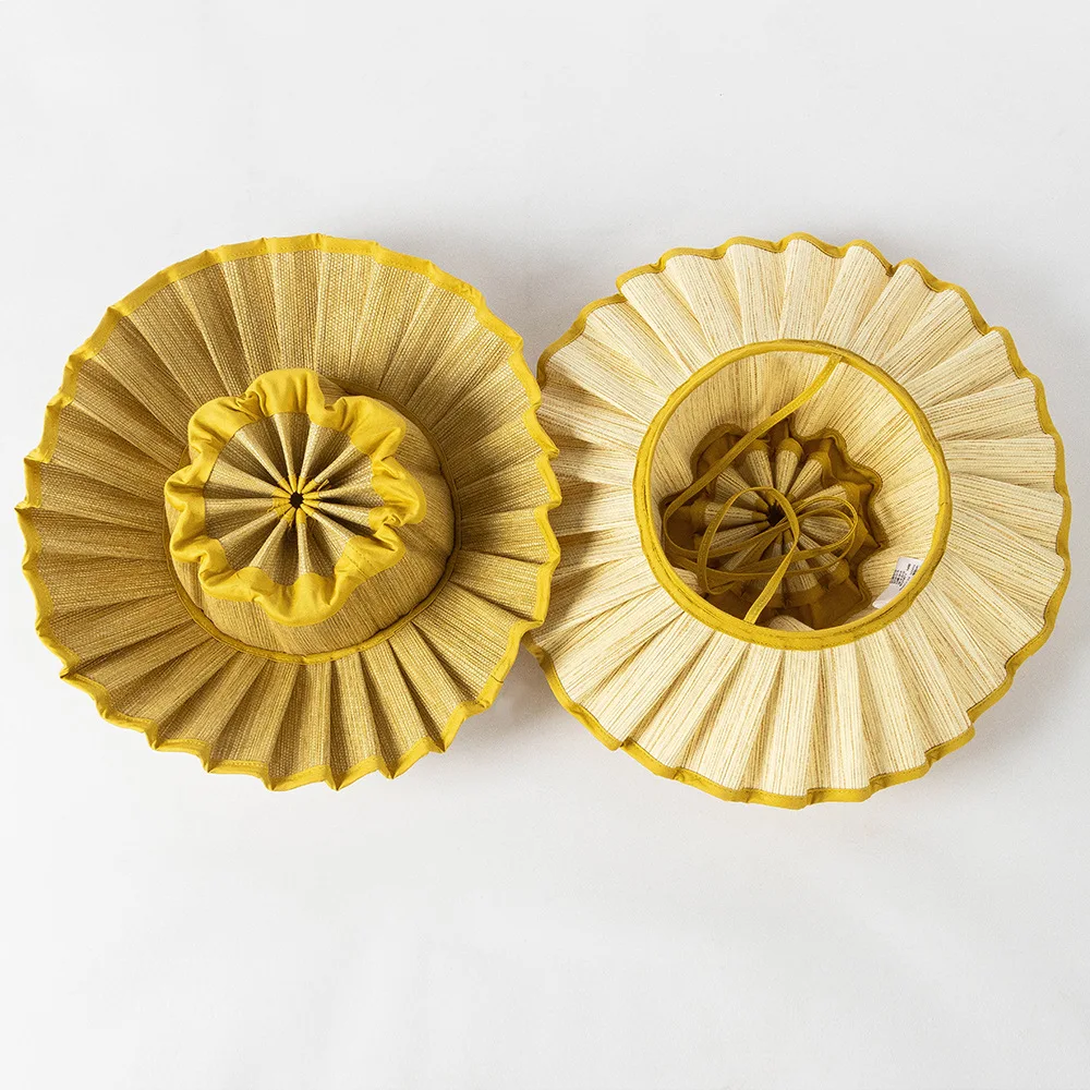 USPOP Модная Складная плиссированная соломенная шляпа с широкими полями