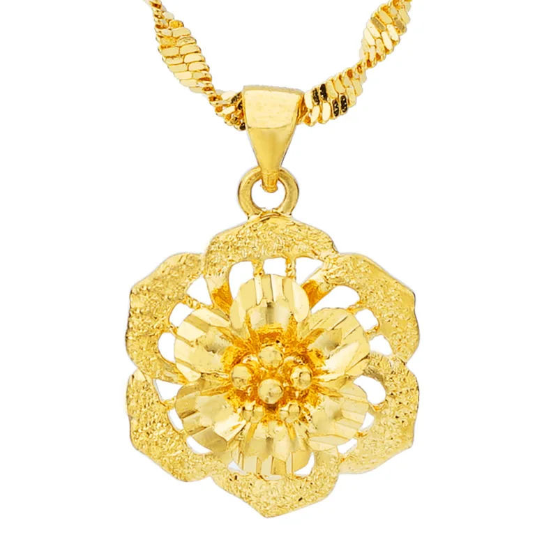 

Indian Copper Charm Necklaces for Women Copper Flower Pendant Necklace Collier Choker Wedding Jewelry Accessorie Free Shipping