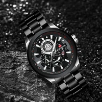 mens top sports watch fashion luxury gold black stainless steel quartz watches sports calendar waterproof for men wristwatches
