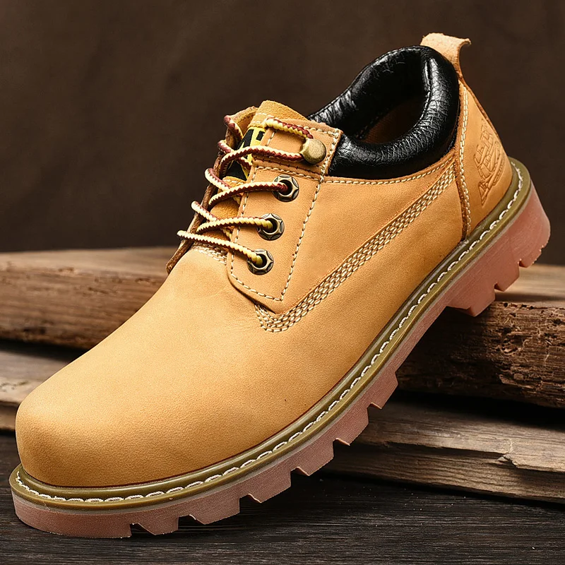 

Мужские высококачественные кожаные туфли Martin, уличная Нескользящая износостойкая обувь для инструментов, низкие мужские кожаные туфли, мо...