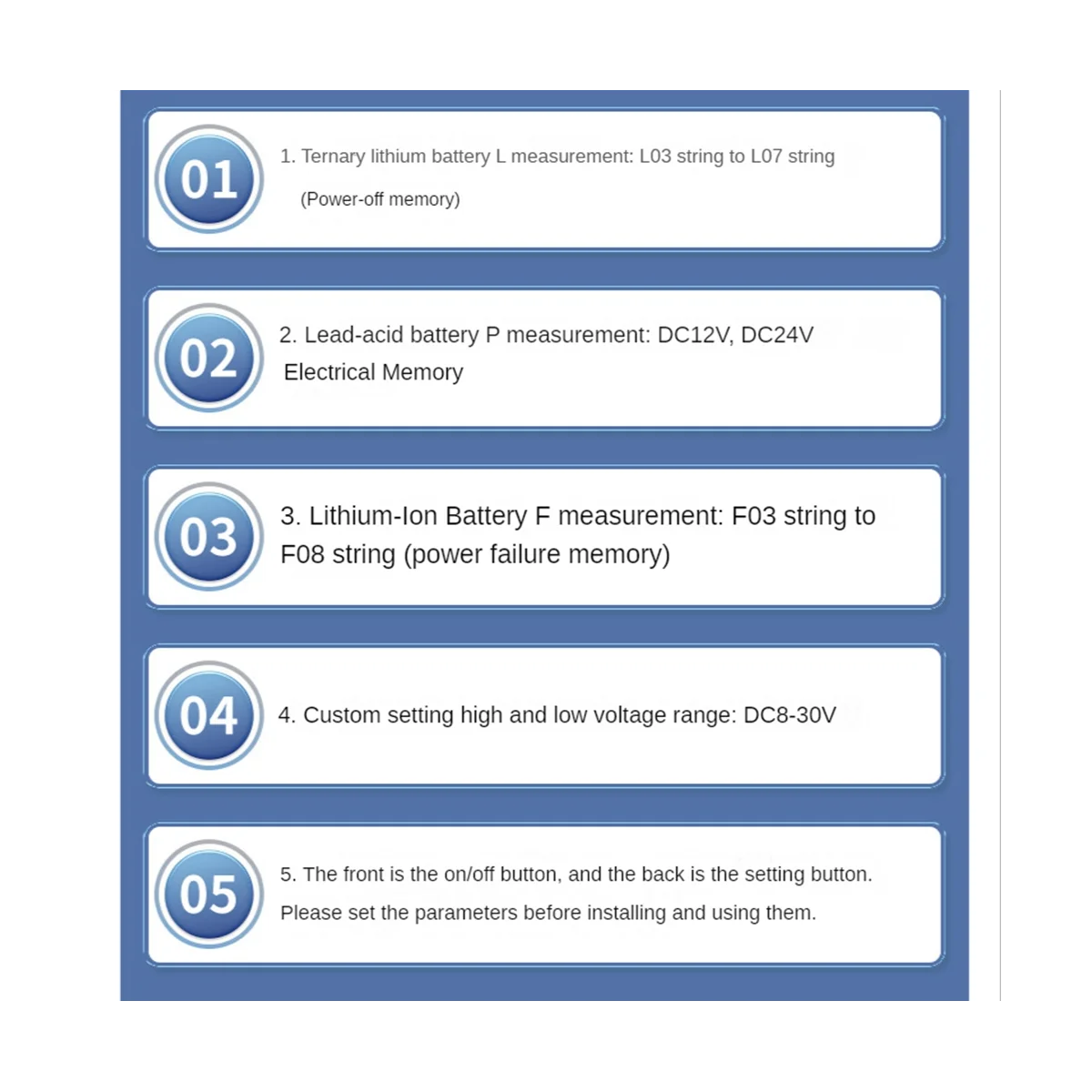 

DC8-30V USB Type-C Lead Acid Lithium Battery Capacity Indicator Car Digital Voltmeter Voltage Tester,White Screen