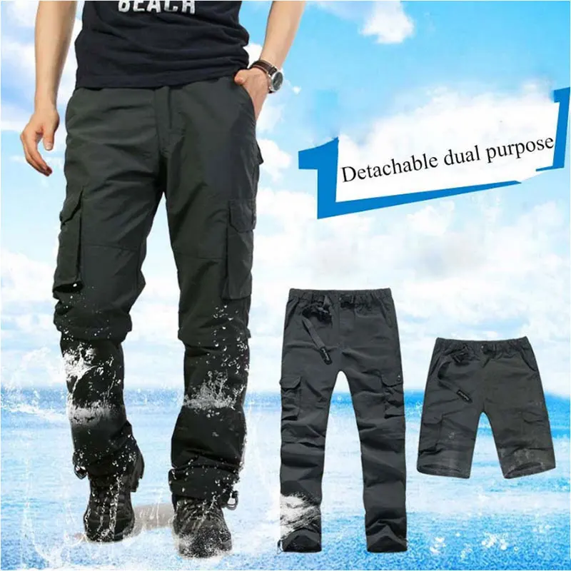 

Summer Autumn Removable Men Pants Multi Pockets Military Tactical Pants Breathable Cargo Pants Male Casual Jogging Pants PA51