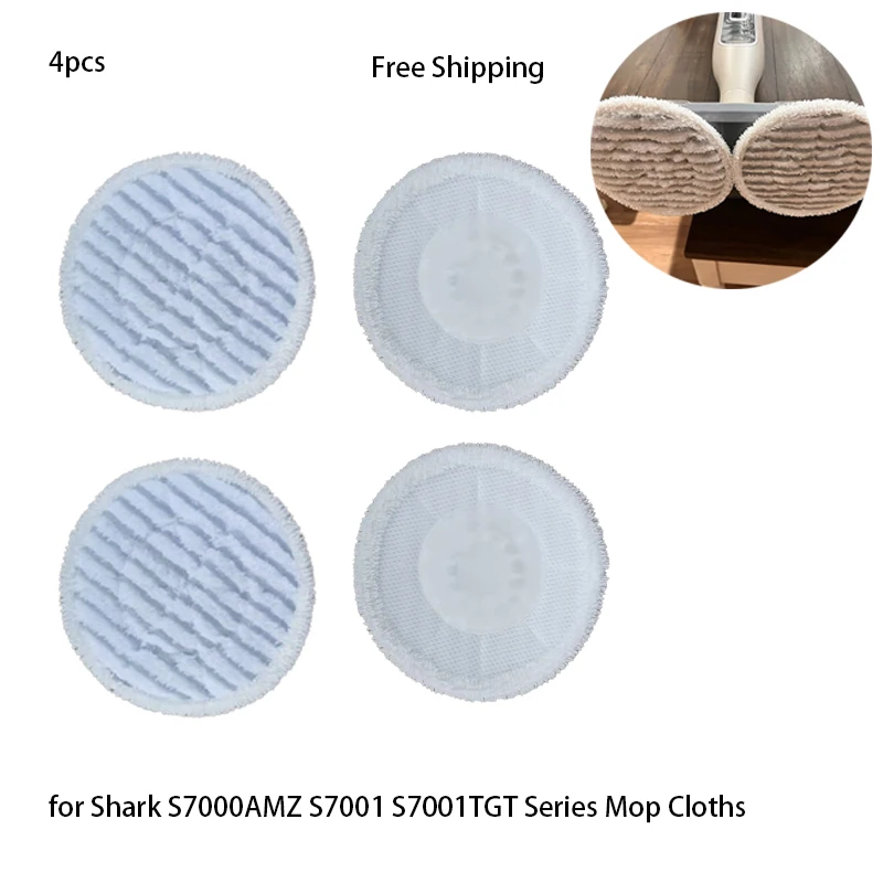 

4pcs Shark S7000 Steam Mop Pads for Shark S7000AMZ S7001 S7001TGT Series Steam & Scrub All-In-One Steam Scrubbing Mop Cloths