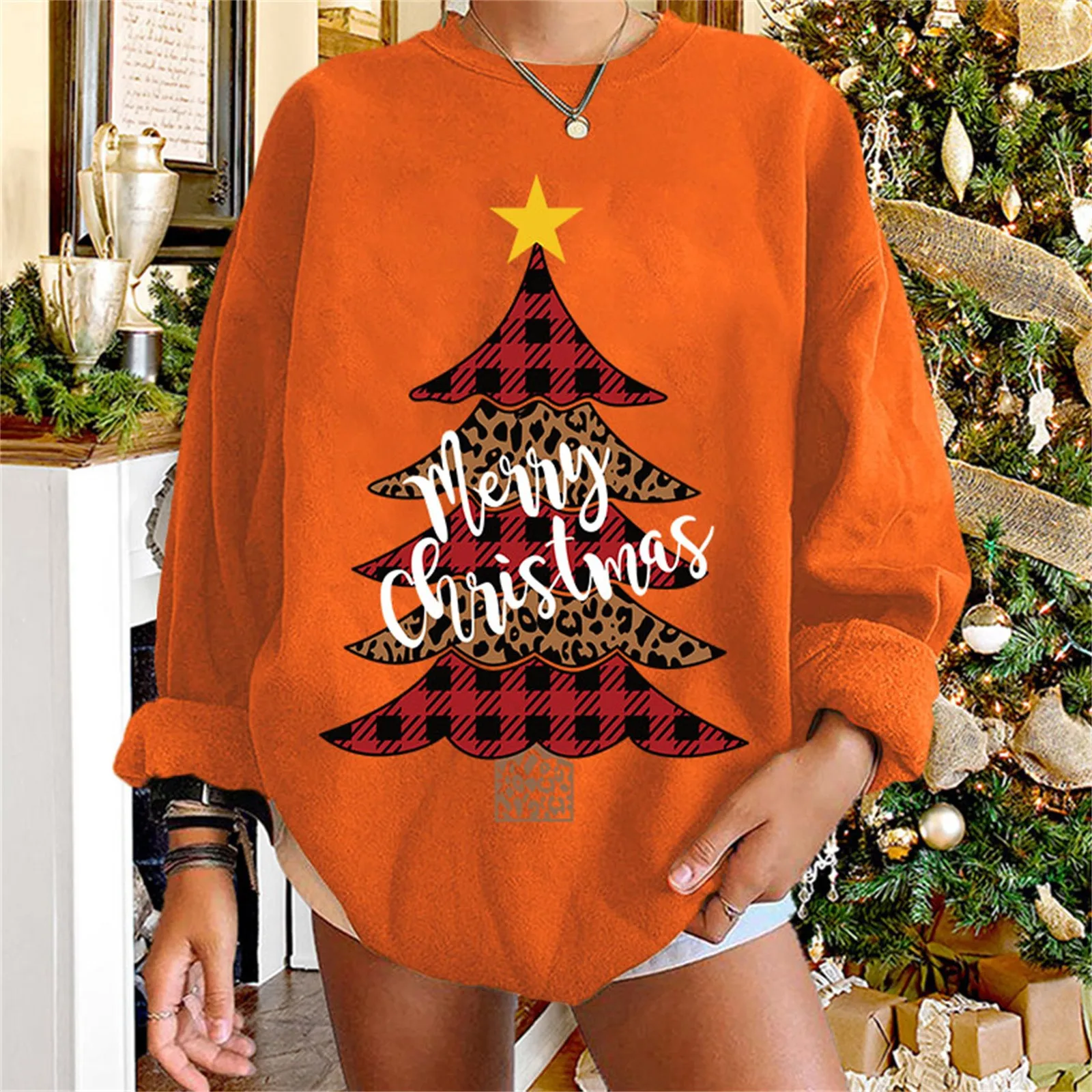 

Cactus Hoodies Women Women's Slouchy Printed Round Neck Sweatshirt Pullover Long Sleeve Casual Blouse Women Hoodie Oversized