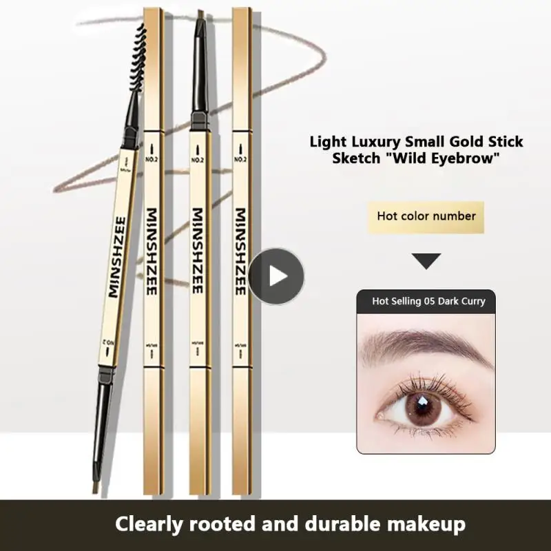 

Durable Not Easy To Decolor Small Gold Eyebrow Pen Double-headed Very Thin Eyebrow Pencil Long-lasting Natural Long Lasting