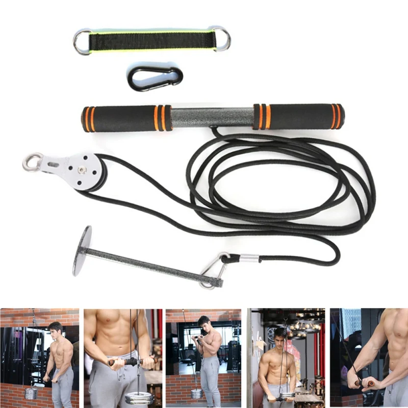 

Adjustable Fitness Pulley Cable System DIY Loading Pin Lifting Triceps Rope Machine Workout Length Home Gym Sport Accessories