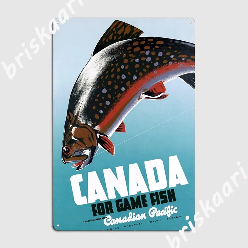 1942 Канада для игры рыба постер для путешествий металлический знак настроить кино стена пещера жестяные пластинки знак постеры
