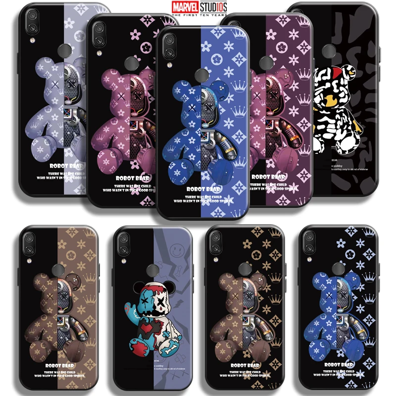 

Luxury Fashion Bear For Xiaomi Redmi Note 7 7S Pro For Redmi 7 7A Phone Case Carcasa Coque Liquid Silicon Funda Silicone Cover