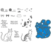 cat stamps up clear stamp and metal cutting dies set for making greeting card scrapbooking album mould embossing die