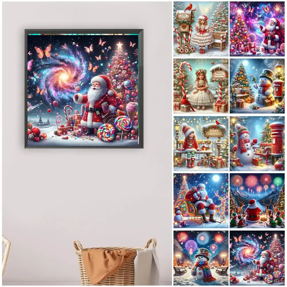 Санта-Клаус Снеговик DIY алмазная живопись новый 2025 Рождественский подарок наборы