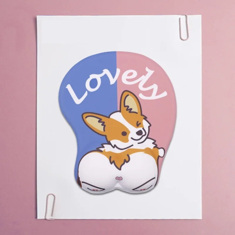 

Cute Corgi Dog 3D Mouse Pad Ergonomic Soft Silicon Gel Anime Mousepad With Wrist Support Mouse Mat For Girls Gift