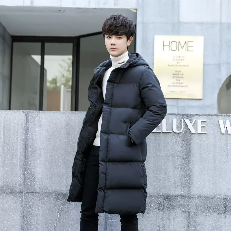 Coats Hooded Casual Long Down Jackets Thicker Warm Parkas 2021 New Male Outwear Winter Coats Slim Fit Jackets Winter Jackets