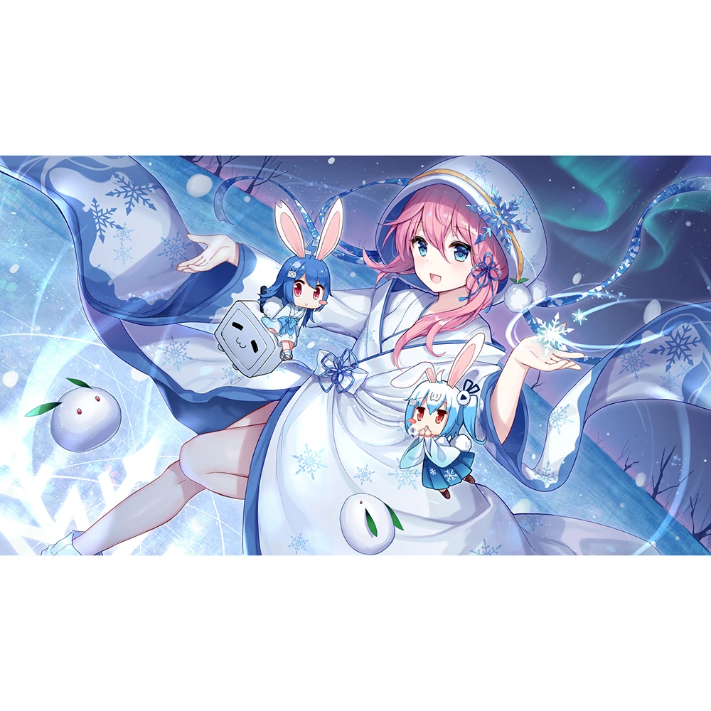 

(Anime Girl Playmat) 14x24 Inches YuGiOh TCG Mat Board Games Trading Card Game Mat CCG Playmat Rubber MousePad Desk Play Mat