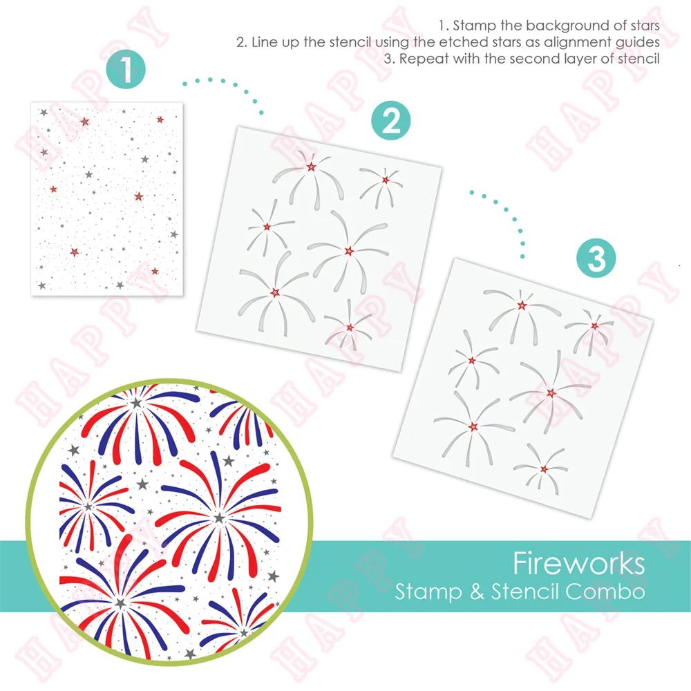 

Arrival New 2022 Fireworks Cutting Stamps Stencil Scrapbook Paper Diary Diy Decoration Embossing Template Envelope Card Handmade