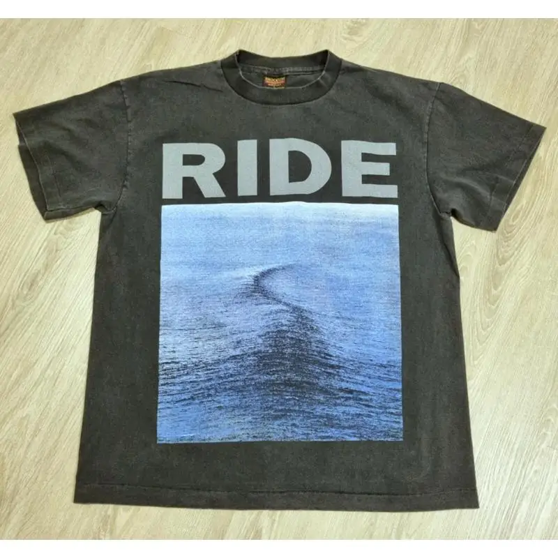 Фото Винтажная футболка RIDE L Nowhere Shoegaze Band, перепечатка 1990-х годов, обложка альбома, пустая обложка №1