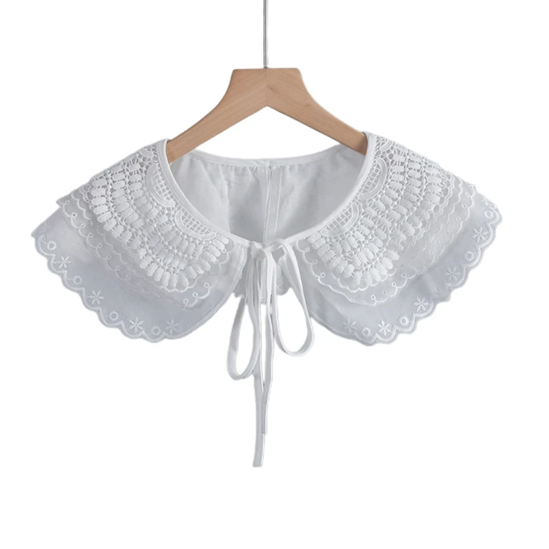 

New style Multifunctional Detachable Doll False Collar for Women Girls Shawl Wrap Embroidery Flower Necklace Capelet Mini Cape