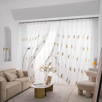 window curtains for living room bedroom nordic minimalist window tulle wheat embroidered yarn modern pastoral screen bay white
