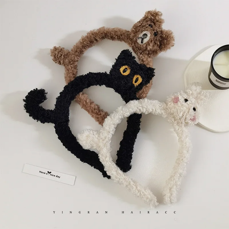 

New Girls Hair Band Plush Cartoon Style Hair Hoop Women Cute Headband Girls Headwear Children Hairband Gift Hair Accessories