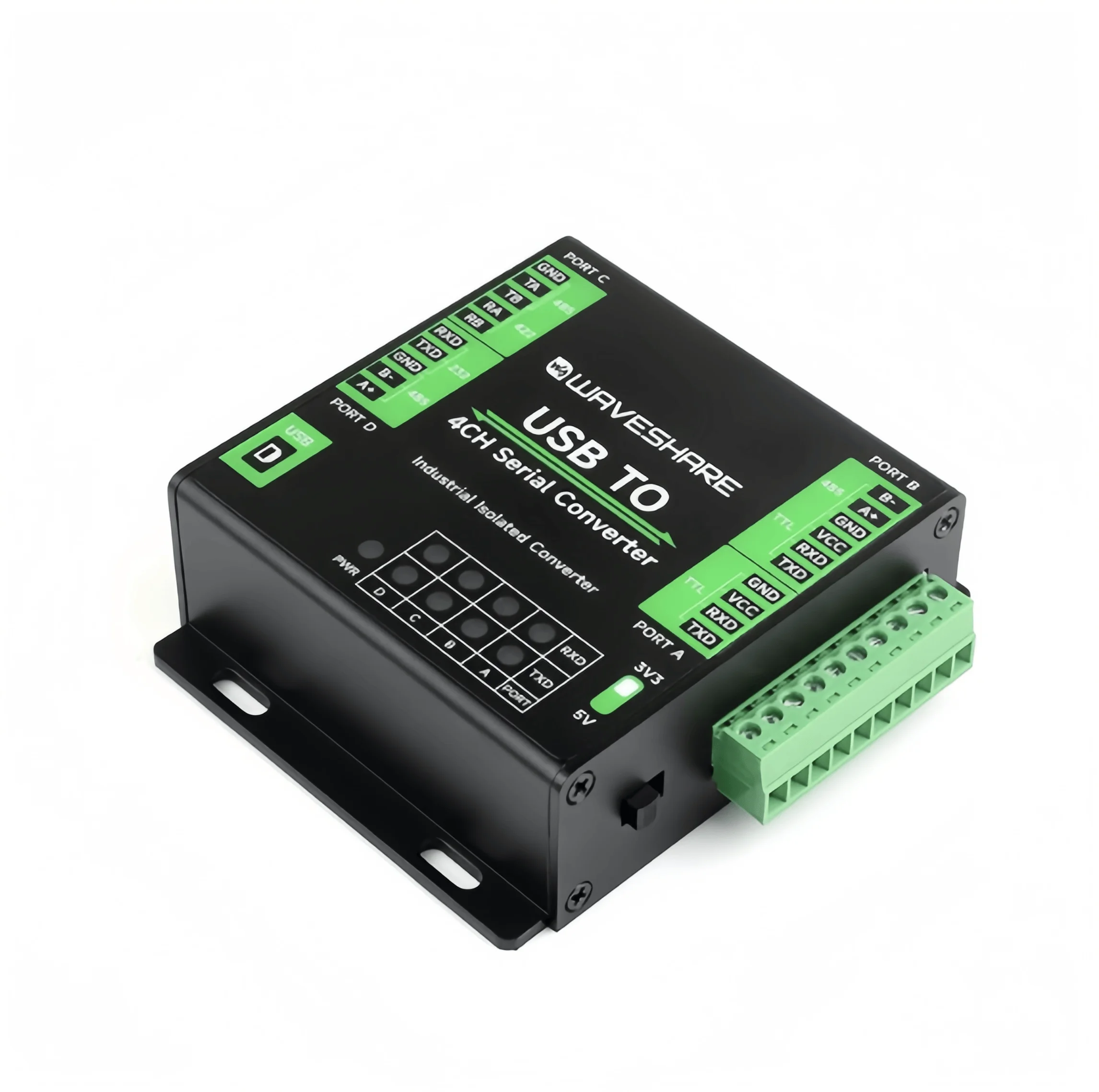 Фото Промышленный 4-канальный модуль последовательной связи USB-RS232/485/422/TTL (FT4232HL) №3