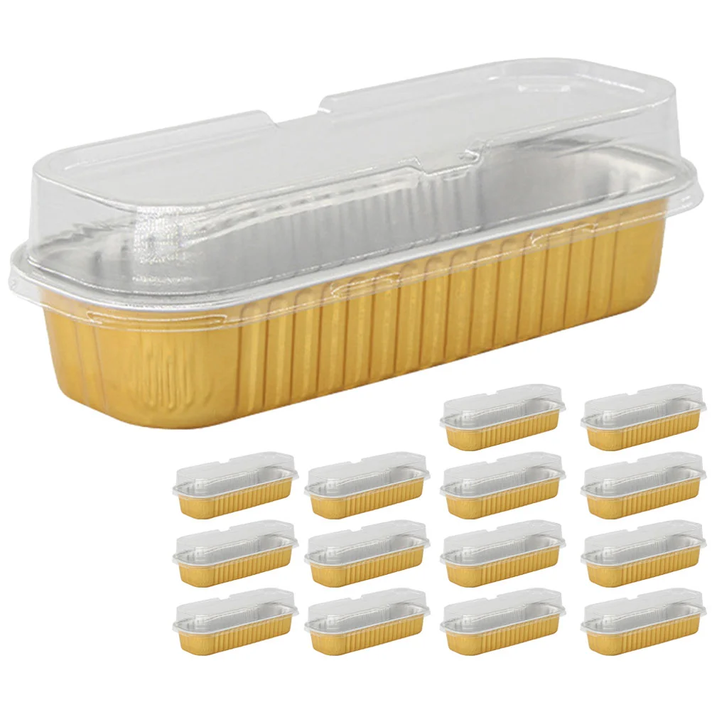 

Pans Box Baking Cake Container Containers Disposable Pan Mini Loaf Muffin Aluminum Lids Go Tins Oven Compact Thickened Portable