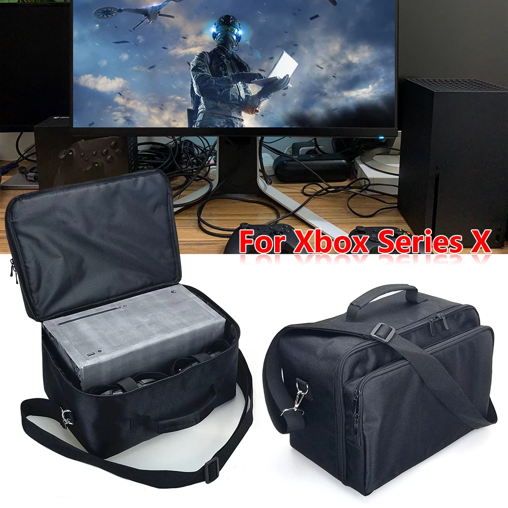 

Double Layer Carrying Case for Xbox Series X/S Game Disc Game Console Wireless Controller Portable Travel Storage Bag Black