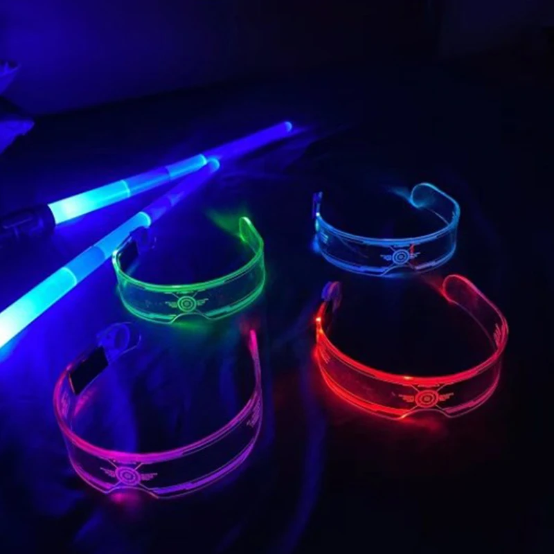 

1pc Luminous Decorative Glasses Fashion Neon Party Decoration LED Sunglasses For Nightclub DJ Dance Music Festival Rave