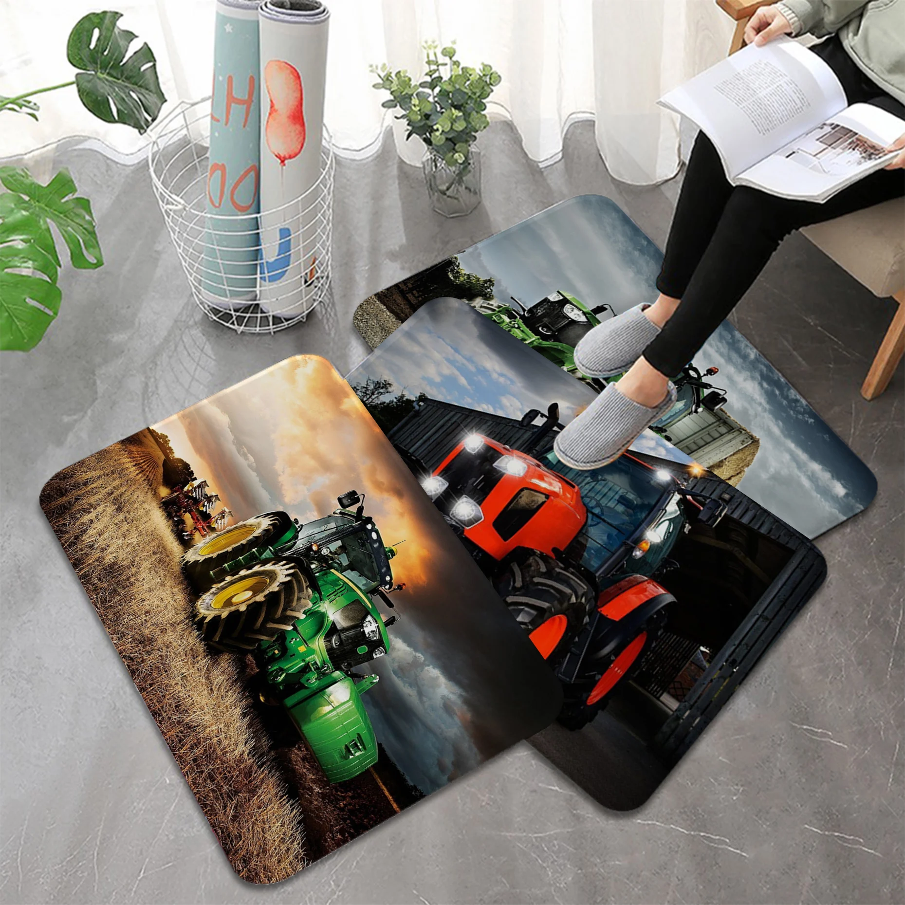 

Tractor Hallway Carpet Rectangle Anti-slip Home Soft Badmat Front Door Indoor Outdoor Mat Doormat Area Rug