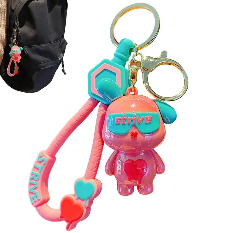 

Cartoon Strive Eyes Bear Keychain Cute Bear Doll Keyring Bag Pendant Couple Car Keyholder Creative Bag Charm Accessories