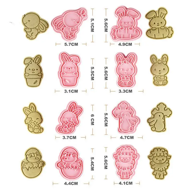 

Plastic Baking Steamed Diy Baking Tool Easter Biscuit Mould 3d /sets Animals Shape Kitchen Baking Cartoon Cookies Press