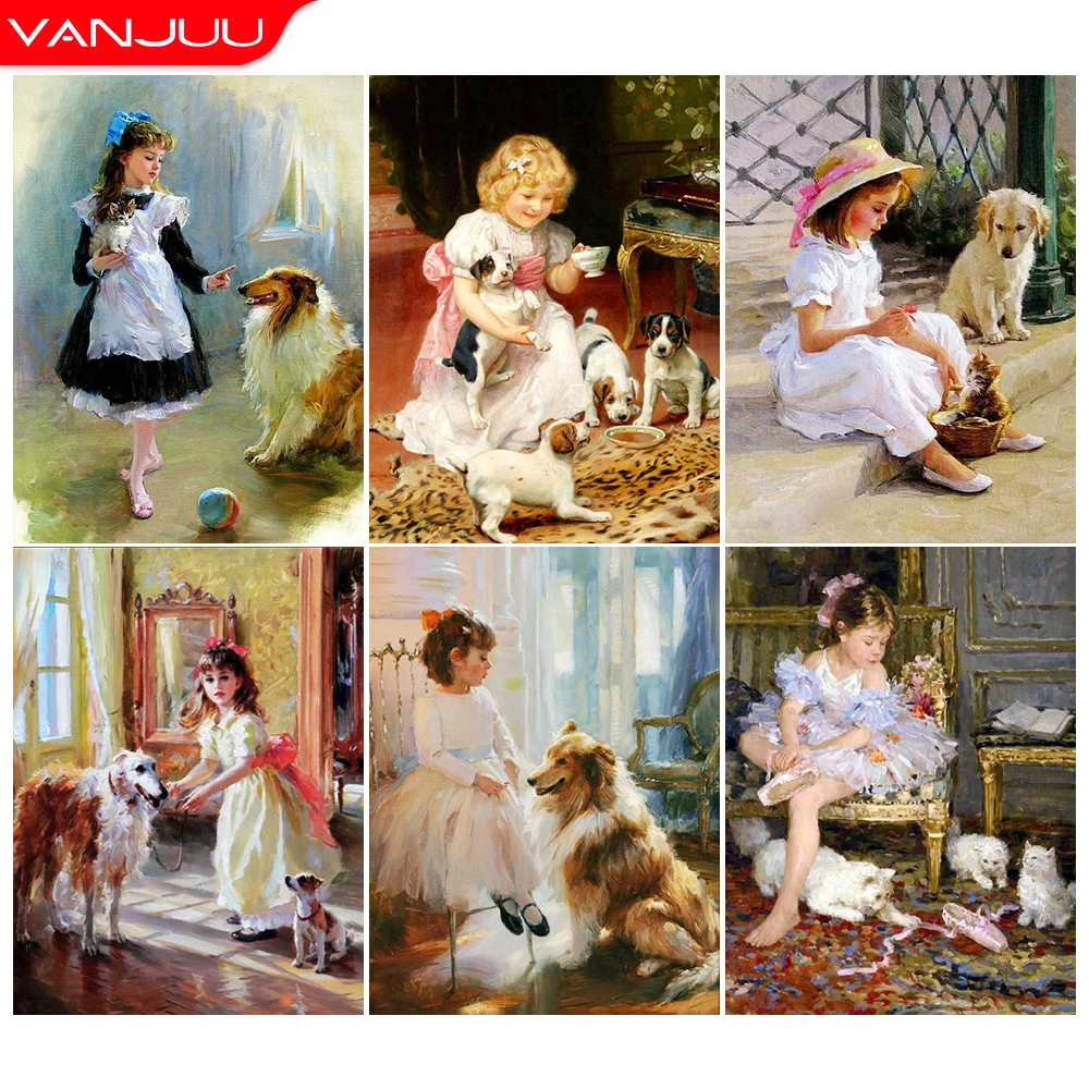 

5D алмазная живопись для детей и домашних животных, алмазная вышивка, DIY Стразы, домашний декор