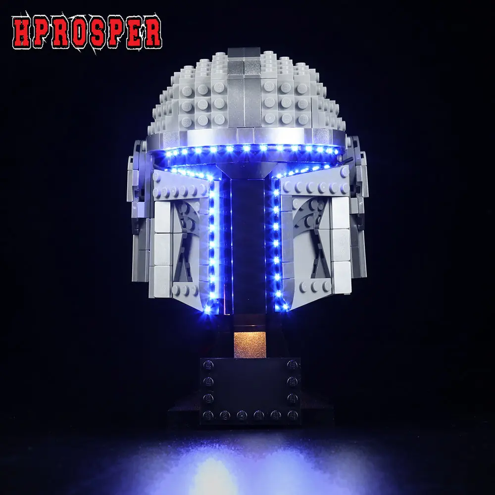 

Hprosper LED Light For 75328 The Mandalorian Helmet Lighting Toys Only Lamp+Battery Box(Not Include The Model)