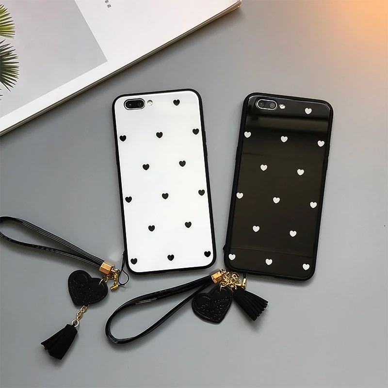 

Case For Vivo Y02S Y5S Y19 U3 Y7S Y9S Y12S U1X Y11S Y15S Y15A Y01 Y17 Y3 Y15 Y12 Y3S 4G Small Love Lanyard Tempered Glass Cover