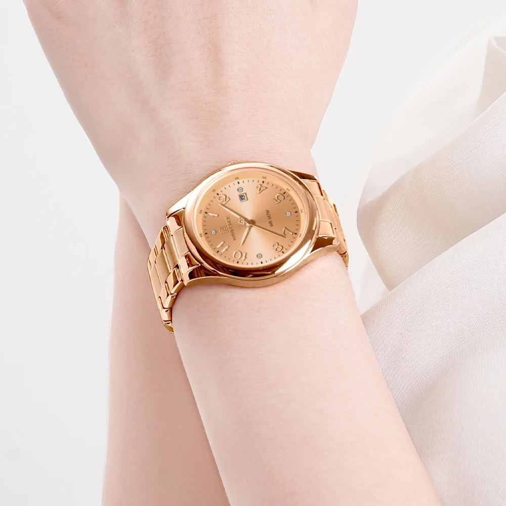 NAVIFORCE Роскошные часы для женщин водонепроницаемые светящиеся из нержавеющей