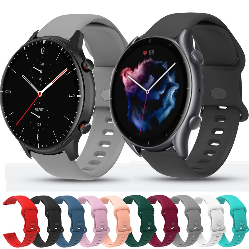 

For Huami Amazfit GTR 3 Pro Strap Silicone 22mm Wrist Bracelet Sport Band For Amazfit GTR 3 2 2E GTR 47mm Pace Stratos 3 2S Band