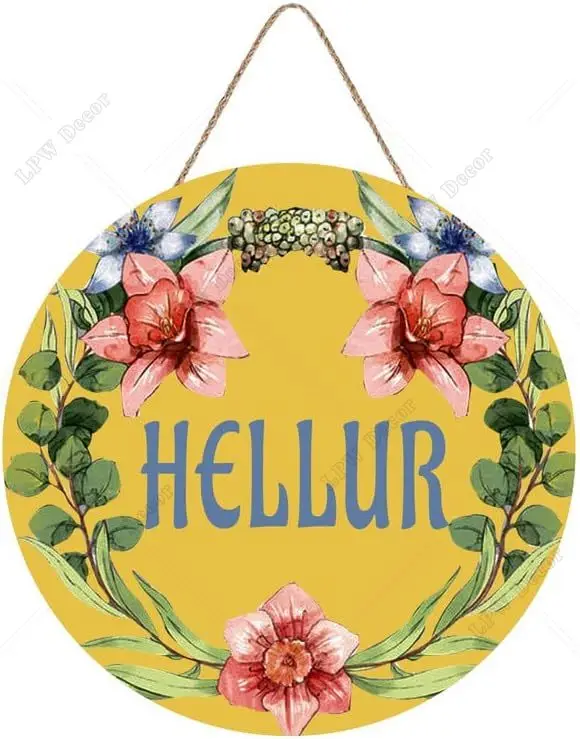 Забавный подвесной знак приветственная дверь крыльцо круглая веранда для дома