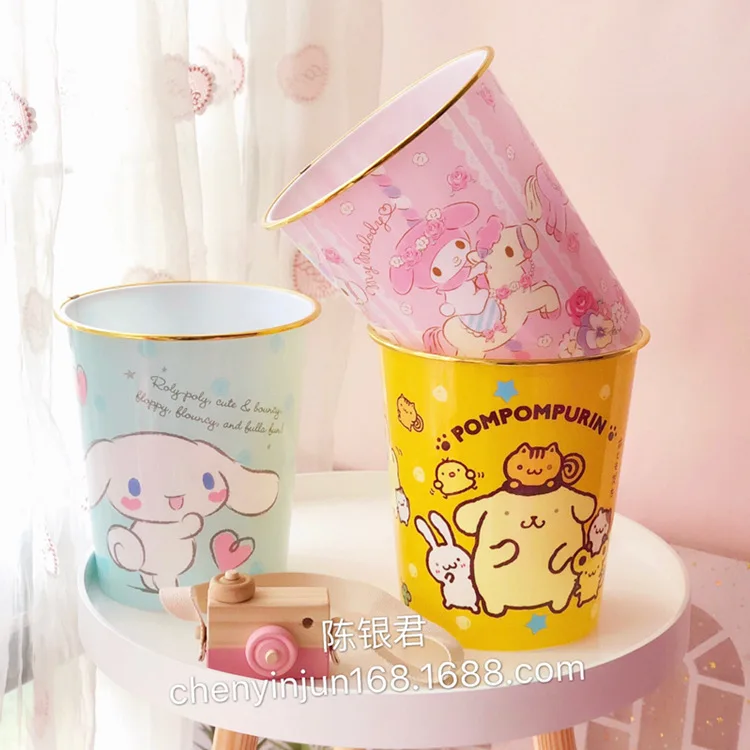 Sanrio милый мультяшный мусорный корзина Hello Kitty My Melody Kuromi Cinnamoroll с героями аниме