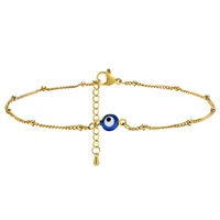 evil eye anklet bracelet for women adjustable stainless steel turkish lucky chain anklets bohemian layering jewelry