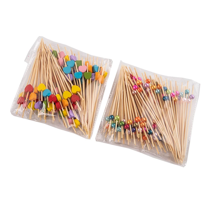 

100 шт., одноразовые бамбуковые зубочистки для вечерние тов