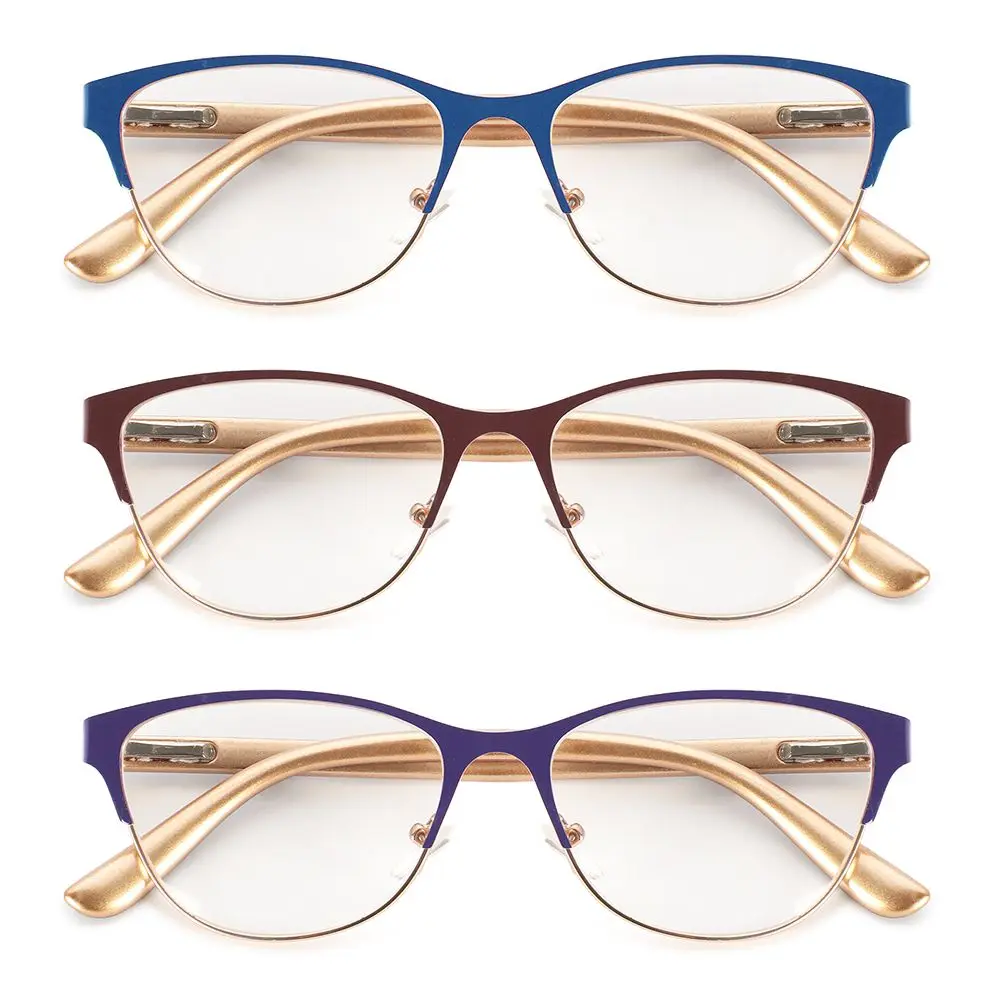 

Unisex Retro Half Frame Metal Reading Glasses Anti-fatigue Magnification Presbyopic Eyeglasses Optical Eyewear Hyperopia Glasses