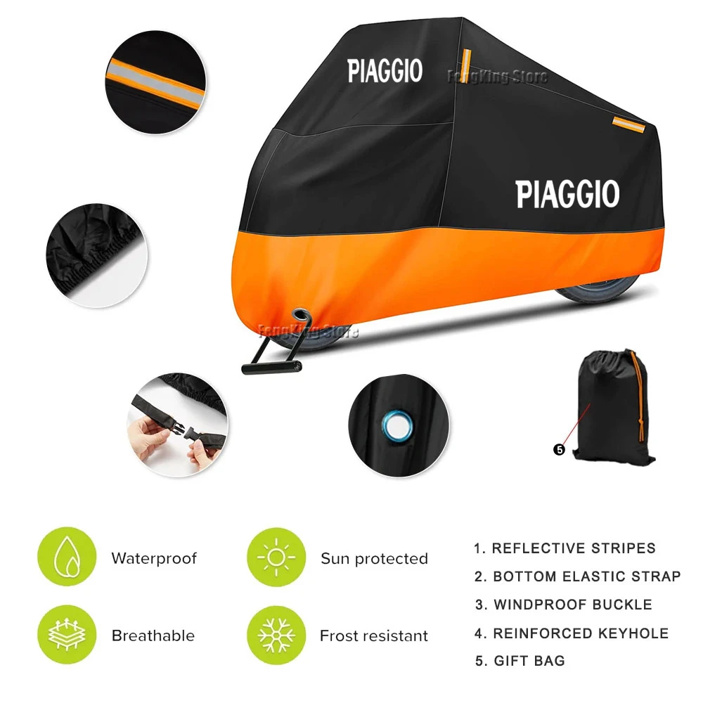 Фото Водонепроницаемый чехол для мотоцикла Piaggio BQY BYQ FLY Liberty Medley 150 ZIP50 125 ww, защита от ультрафиолета для улицы, защита от пыли №5