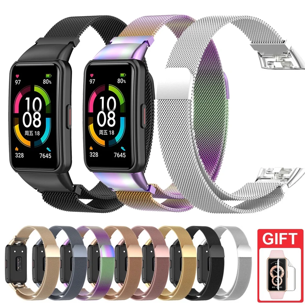 

Magnetic Milanese Steel Metal Strap For Huawei Band 6 / Band 6 Pro Honor Band 6 Wristband Replacement Bracelet Strap
