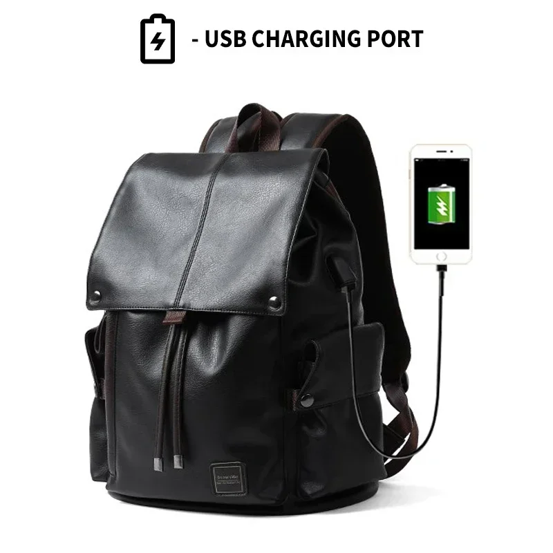

Laptop Backpack School Backpack Thin Men For Travel Bags Lether PC Teenager Portable 2023 Boys Luxury Designer