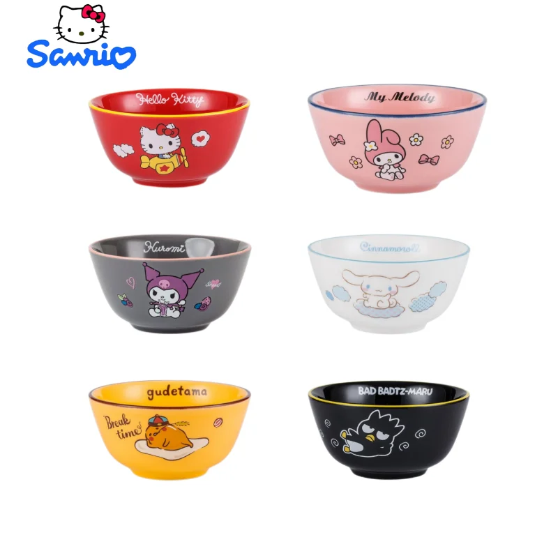 

Kawaii Sanrio аниме милые периферийные устройства Hello Kitty Kuromi My Melody керамическая миска посуда мультяшная миска для риса миска для лапши быстрого приготовления
