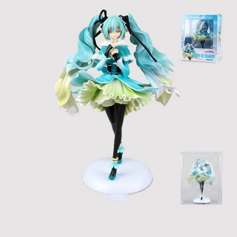 

28cm Anime Miku Snow In Summer 1/7 PVC Action Figures Girls Model Toys Doll Collecting Gifts Desktop Ornaments