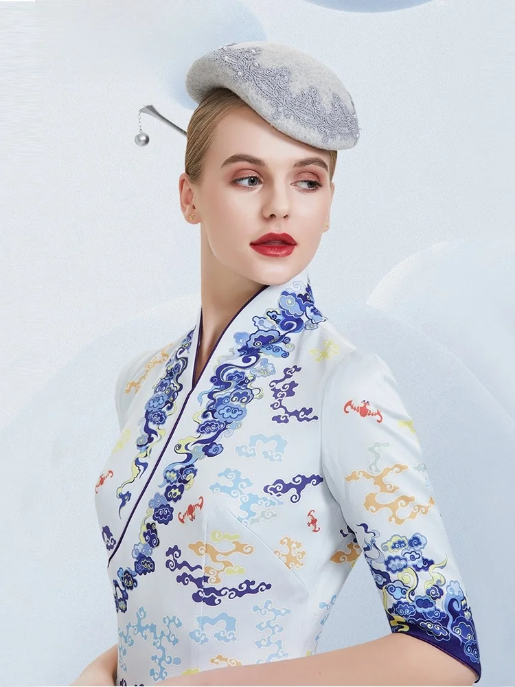 Униформа стюардессы HNA летнее платье с темпераментом богини деловая одежда отдел