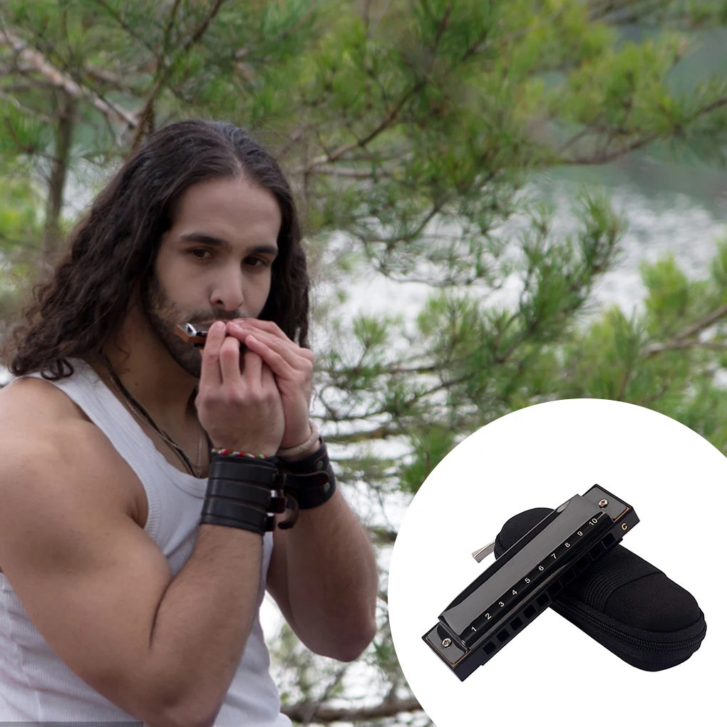 

Diatonic Blues Harmonica Key of C Unique Design Elegant Looking Quick Response Mouth Organ Great Quality for Beginners