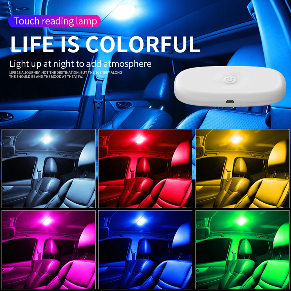 

Universal Car Reading Light USB Rechargeable LED Interior Light Magnetic Mount Wireless Dome Light Color Changing for Car RV