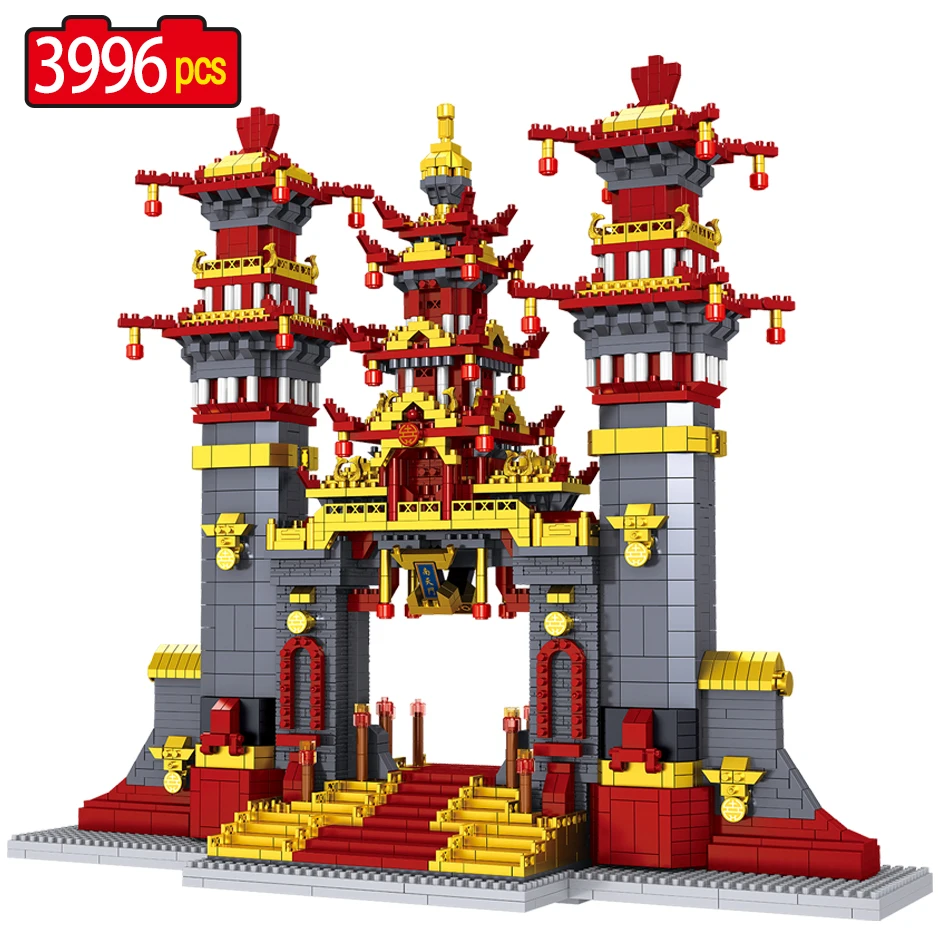 

3996pcs Mini City Chinese Classical Architecture Building Blocks Famous Nantianmen Bricks Educational Toys for Children Gifts