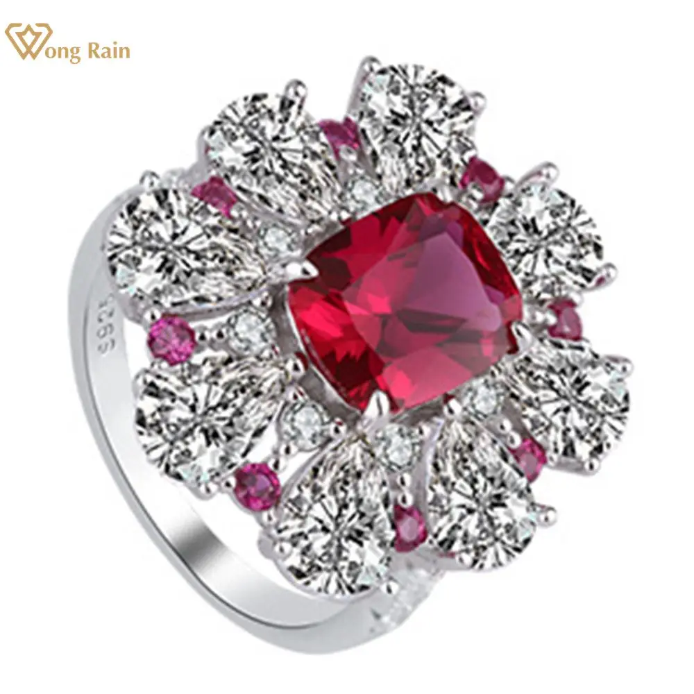 

Wong Rain Bohemian 100% 925 Sterling Silver Lab Sapphire Ruby High Carbon Diamonds Gemstone Wedding Ring Fine Jewelry Wholesale