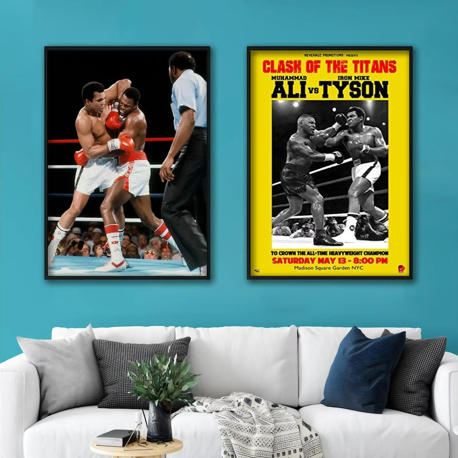 

Ali Vs Tyson Boxer Decorative Canvas Posters Room Bar Cafe Decor Gift Print Art Wall Paintings